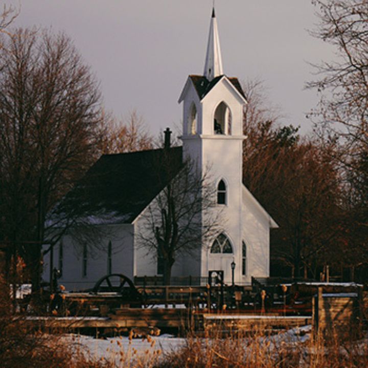 Old white country church